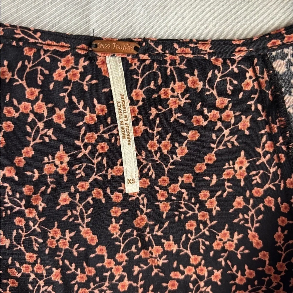 Free People Black and Pink Floral Dress